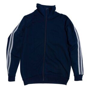 Helanca (Holland) Nylon Blend Fleece Double Knit Stripe Track Jacket : M